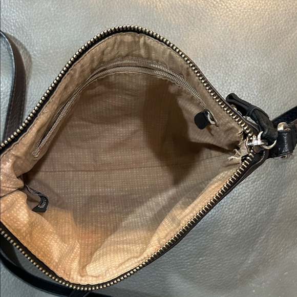 Brighton Vintage Heart patterned Brown Leather Crossbody EUVC - Picture 5 of 8